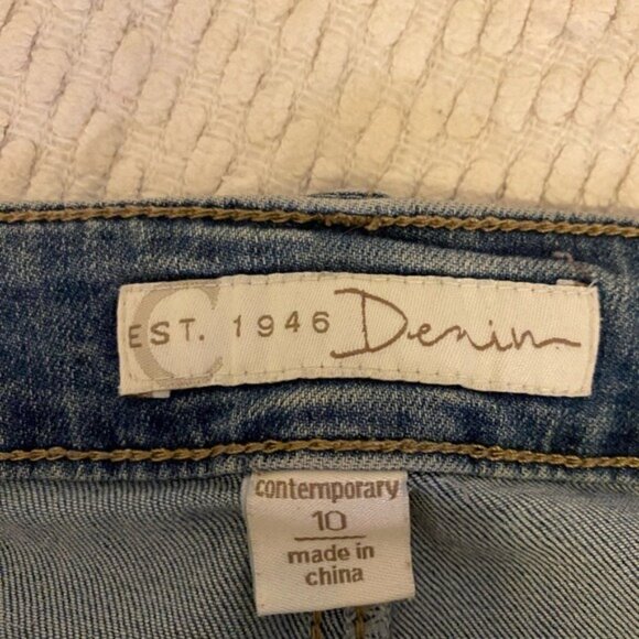 Patchwork Denim Jeans By Cato Est. 1946 Size 10 Mid-Rise Contemporary Style - Picture 4 of 8